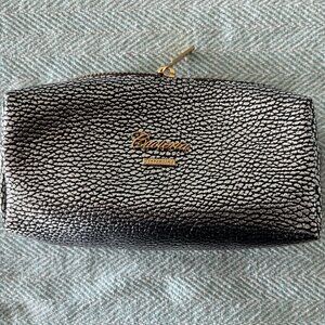 Italian silver leather makeup case